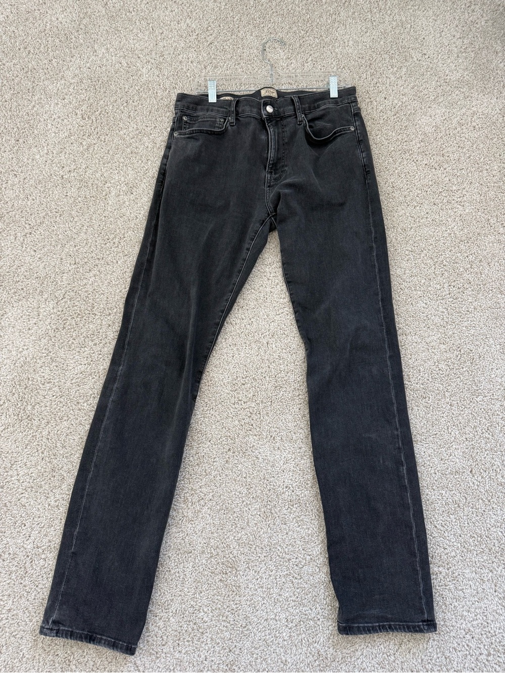 J Crew 770 Straight-Fit Stretch Jean in Dark Charcoal Wash